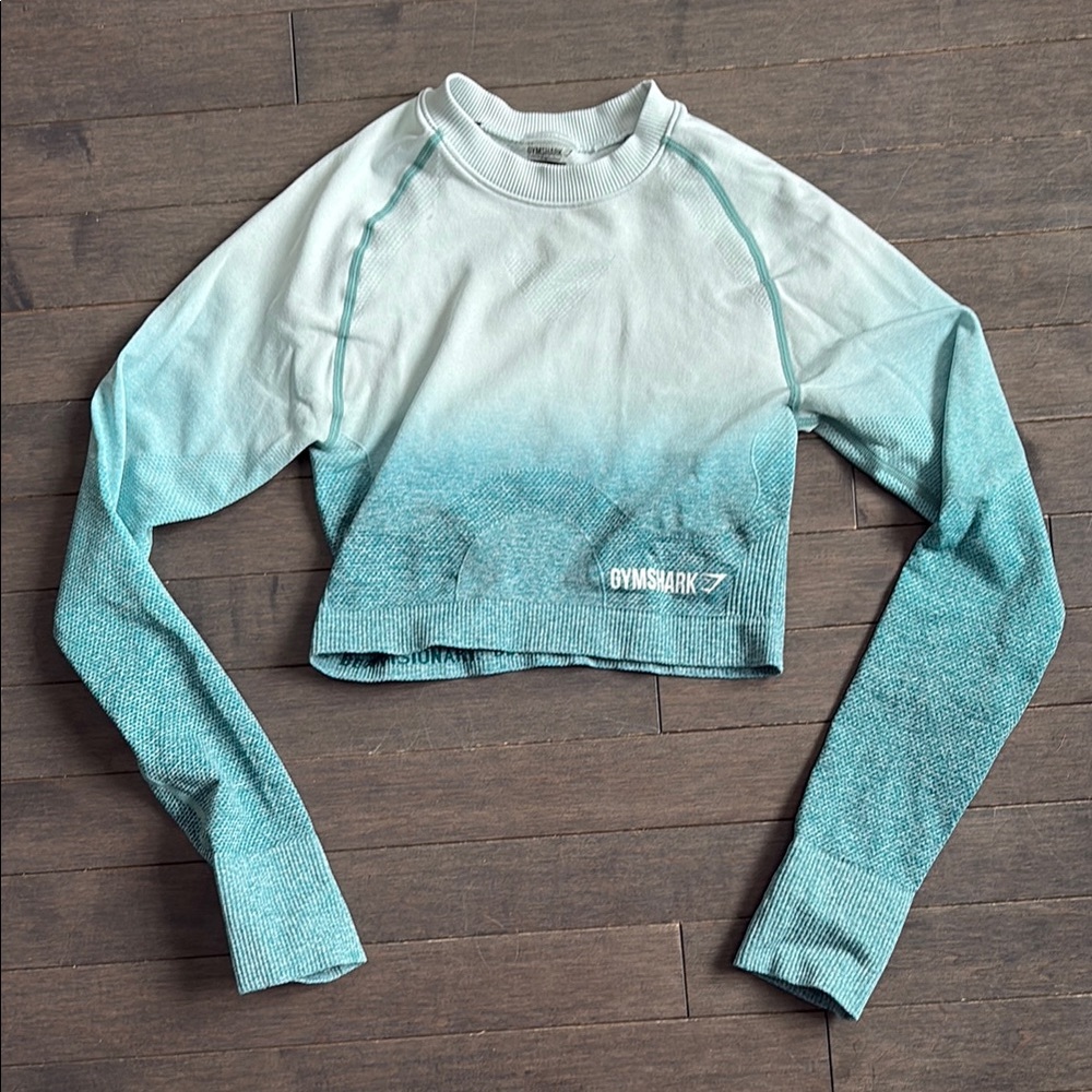 Gymshark Blue Ombre Long Sleeve Crop Top Women’s S